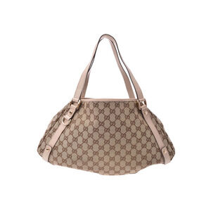 Gucci Abbey shoulder bag beige GG monogram canvas pink